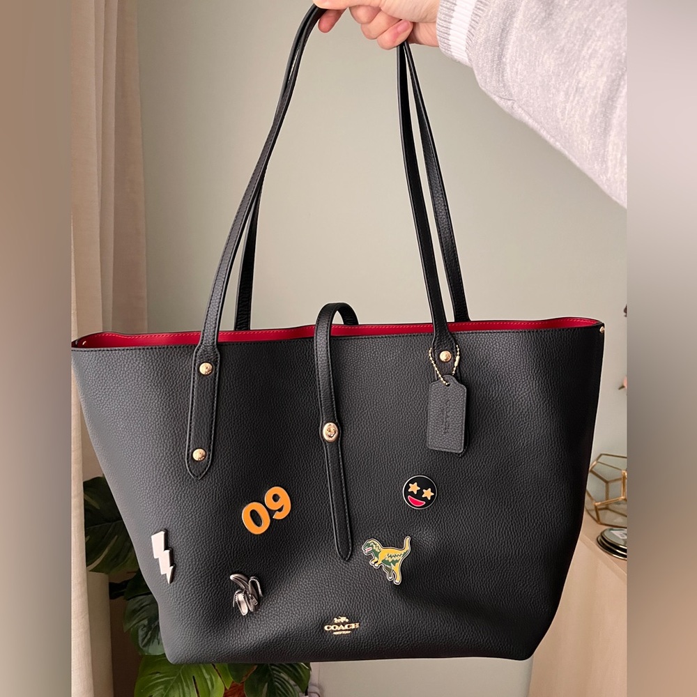 Coach customized market tote bag